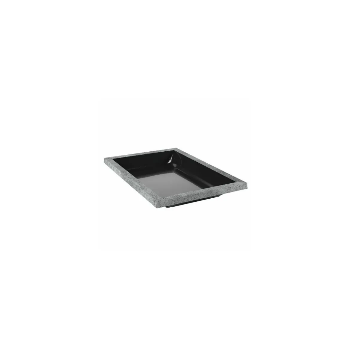 Plat mélamine noir bord gris 42 x 28 x 5 cm