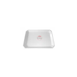 Plat octogonal mélamine blanc 34 x 23 x 3 cm