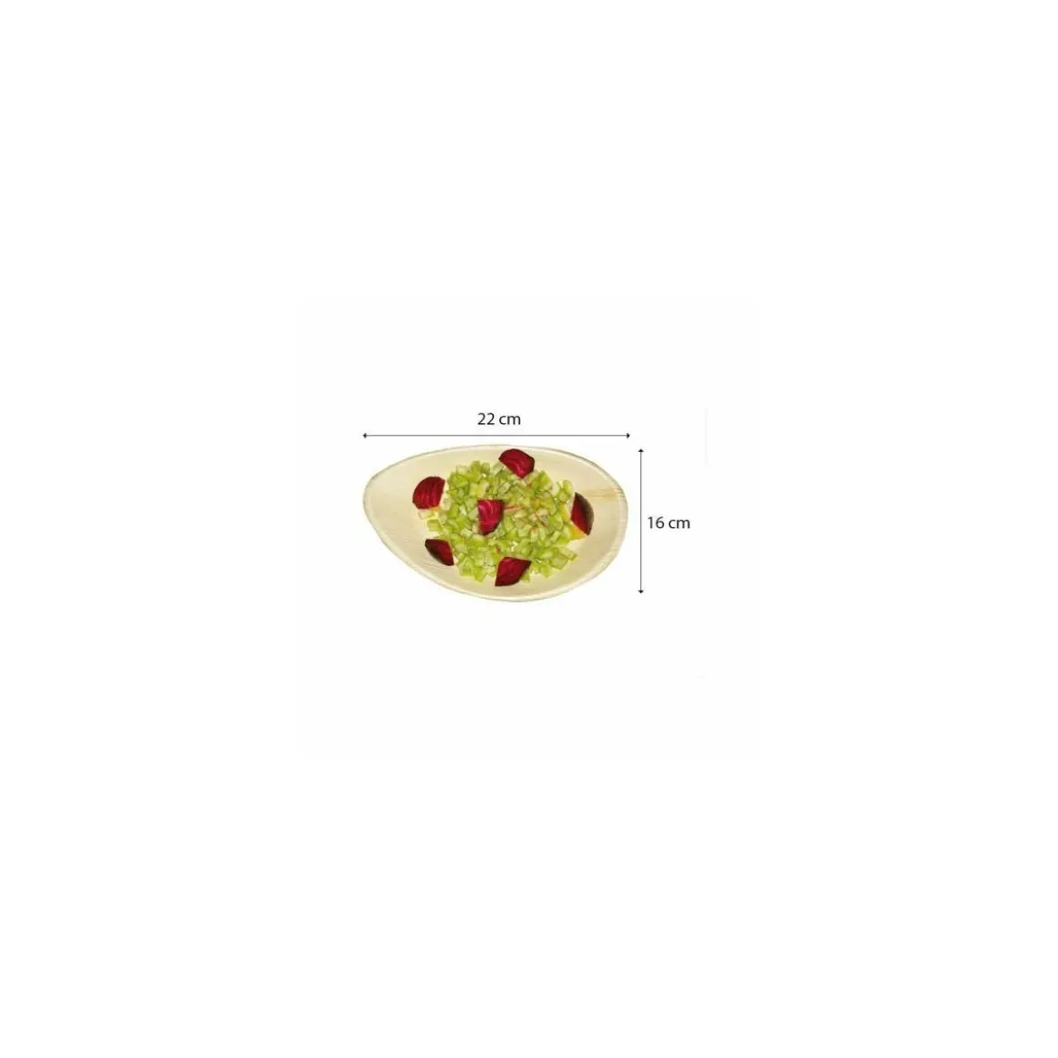 Plat ovale en palme naturelle 26 x 16 x 2,5 cm - par 25