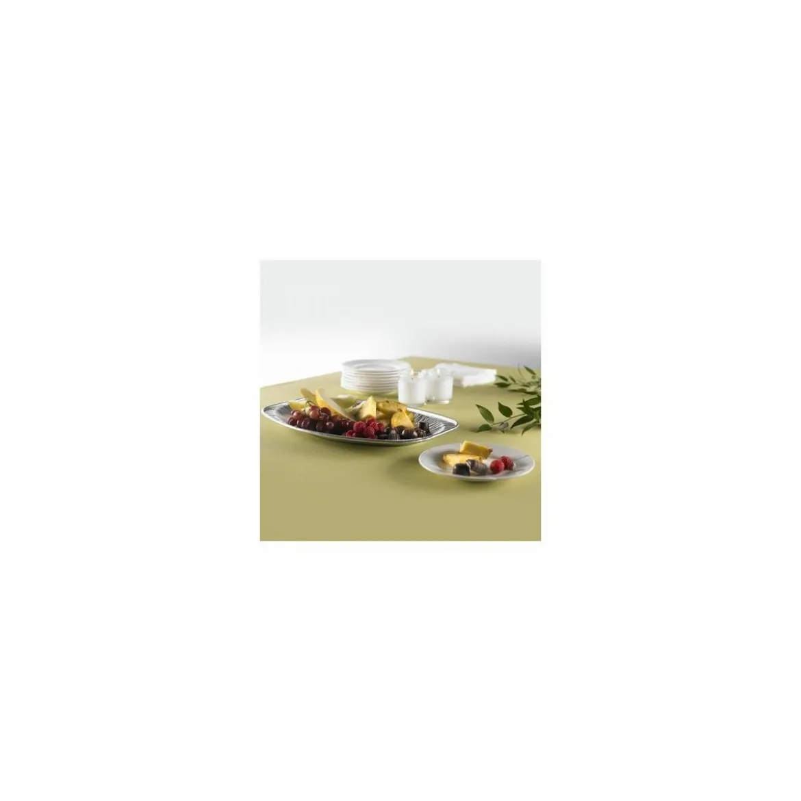 Plat traiteur ovale en aluminium 43 x 28 cm - par 10