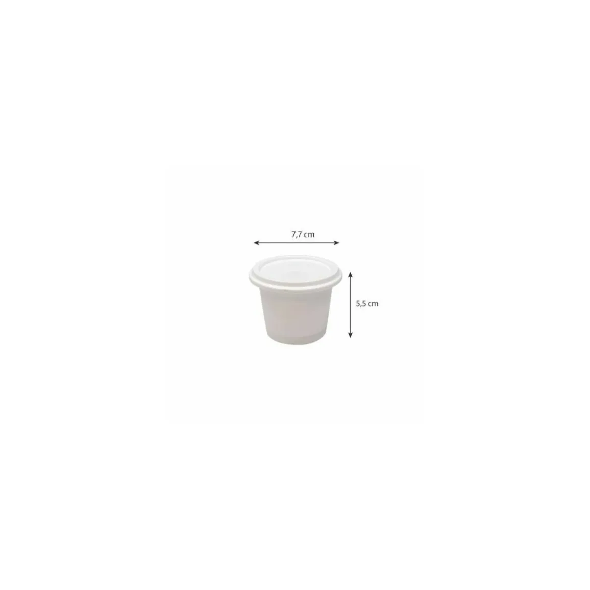 Pot plastique PP avec couvercle 125 ml - par 250