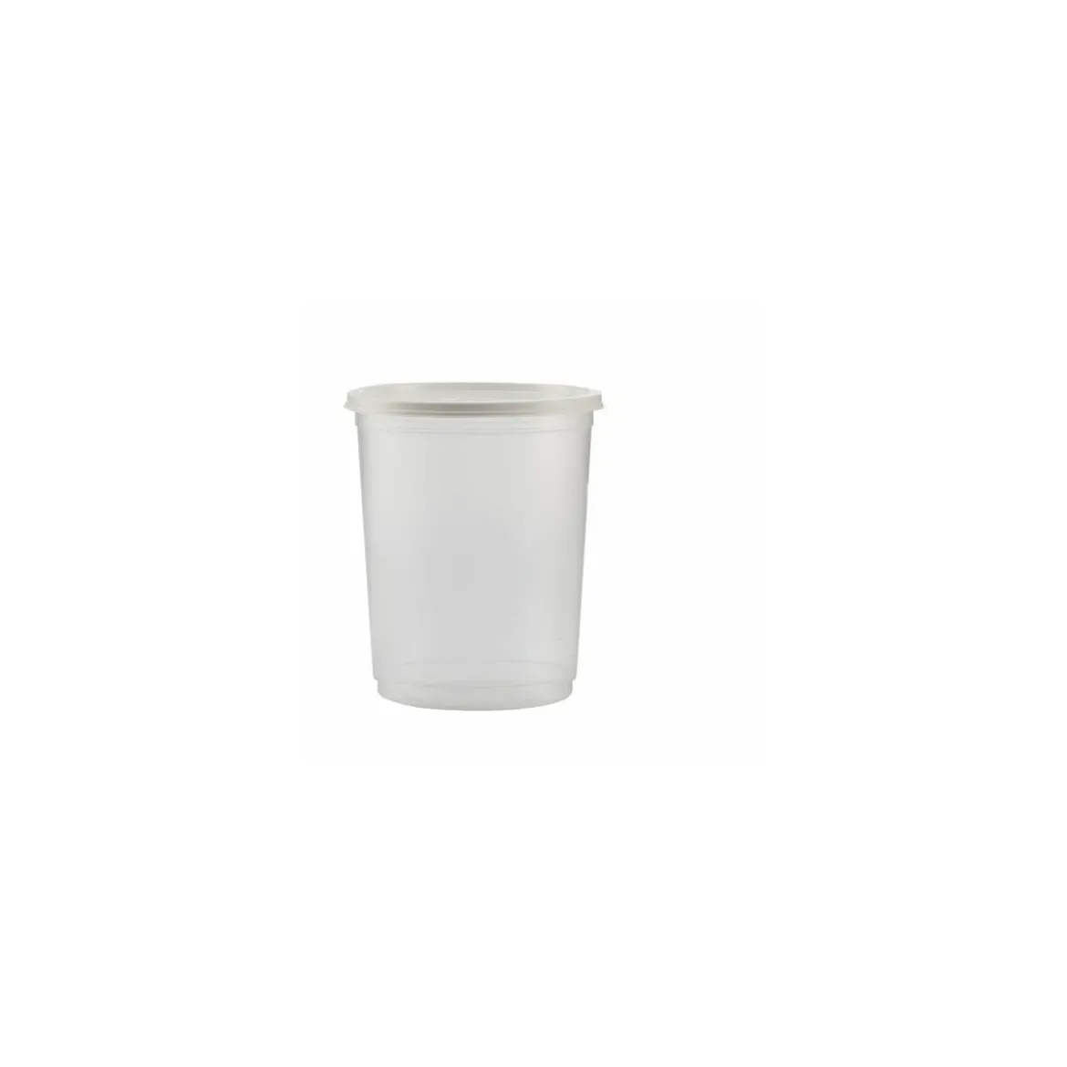 Pot plastique transparent 1000 ml + couvercle blanc - par 250