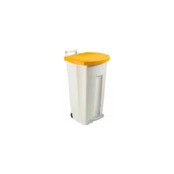 Poubelle mobile a pédale Boogy jaune 90 L