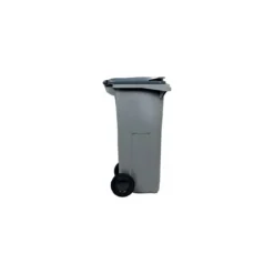 Poubelle plastique grise sur roues 120 L