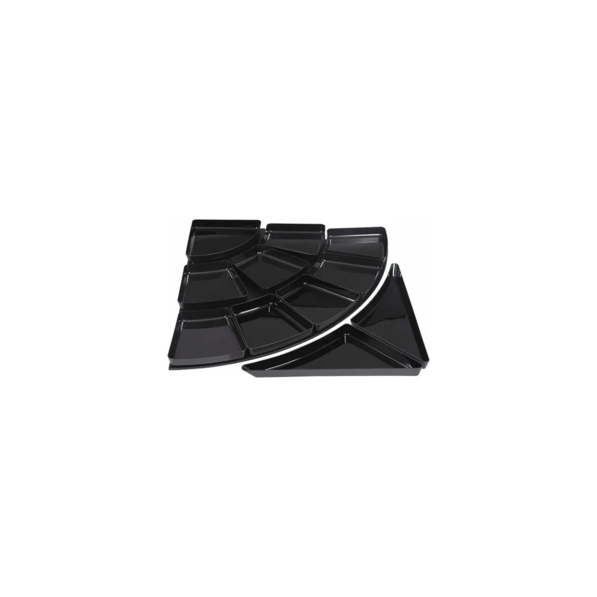 Ravier arrondi ABS noir 24 x 17 x 4 cm
