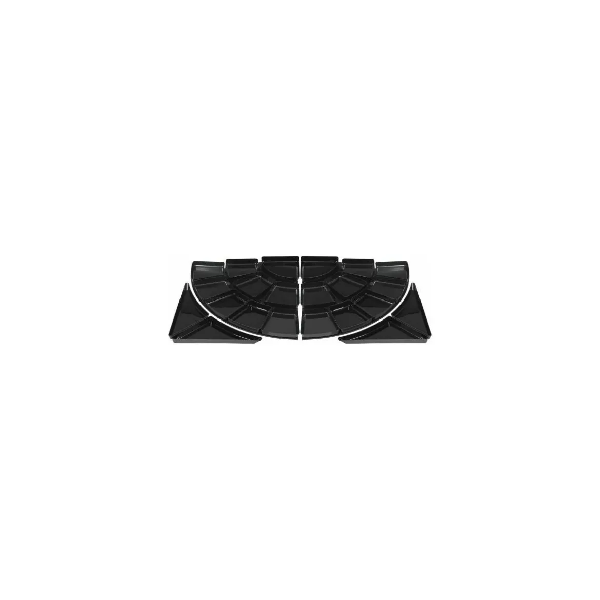 Ravier arrondi ABS noir 24 x 17 x 4 cm