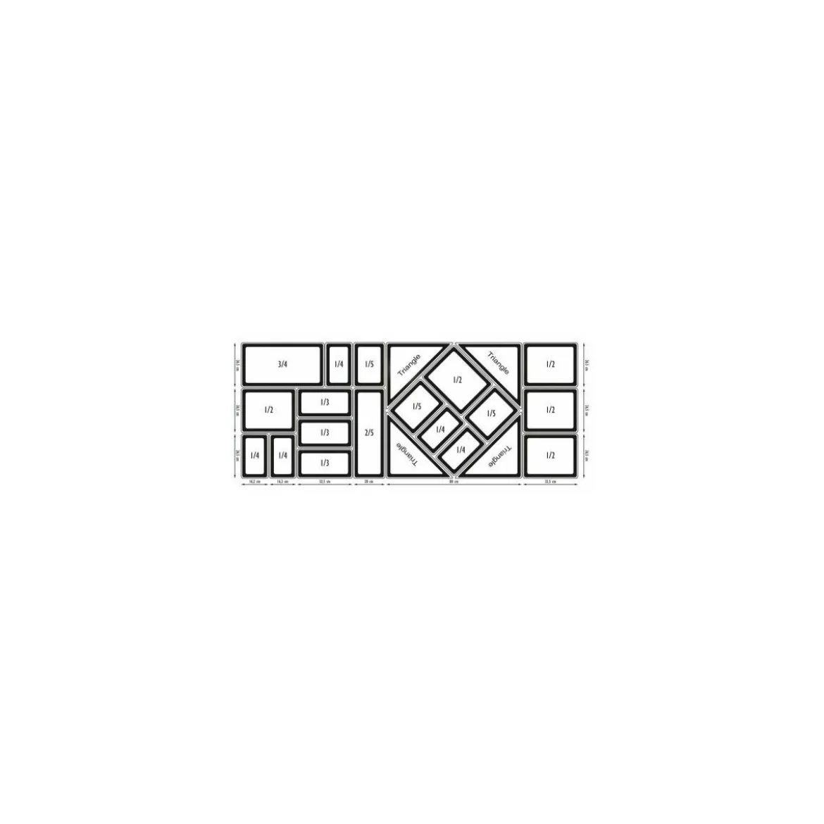 Ravier plexi GN 2/5 noir H. 4 cm 53 x 20 cm