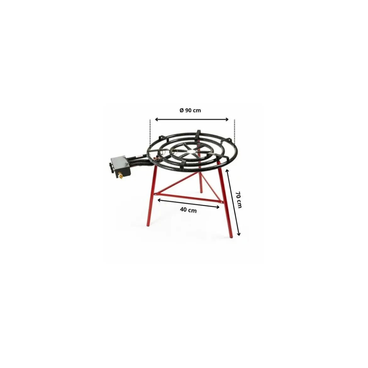 Réchaud à paella ø 90 cm avec thermocouple et piètement Garcima