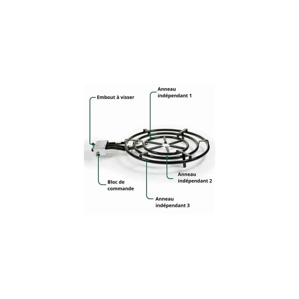 Réchaud à paella ø 80 cm avec thermocouple et piètement Garcima