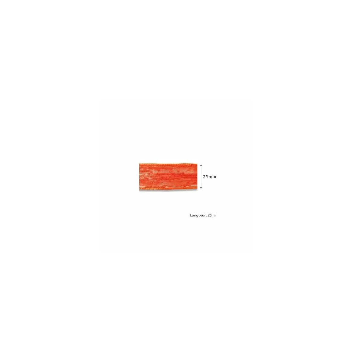 Ruban voile orange 25 mm x 20 m - à l'unité