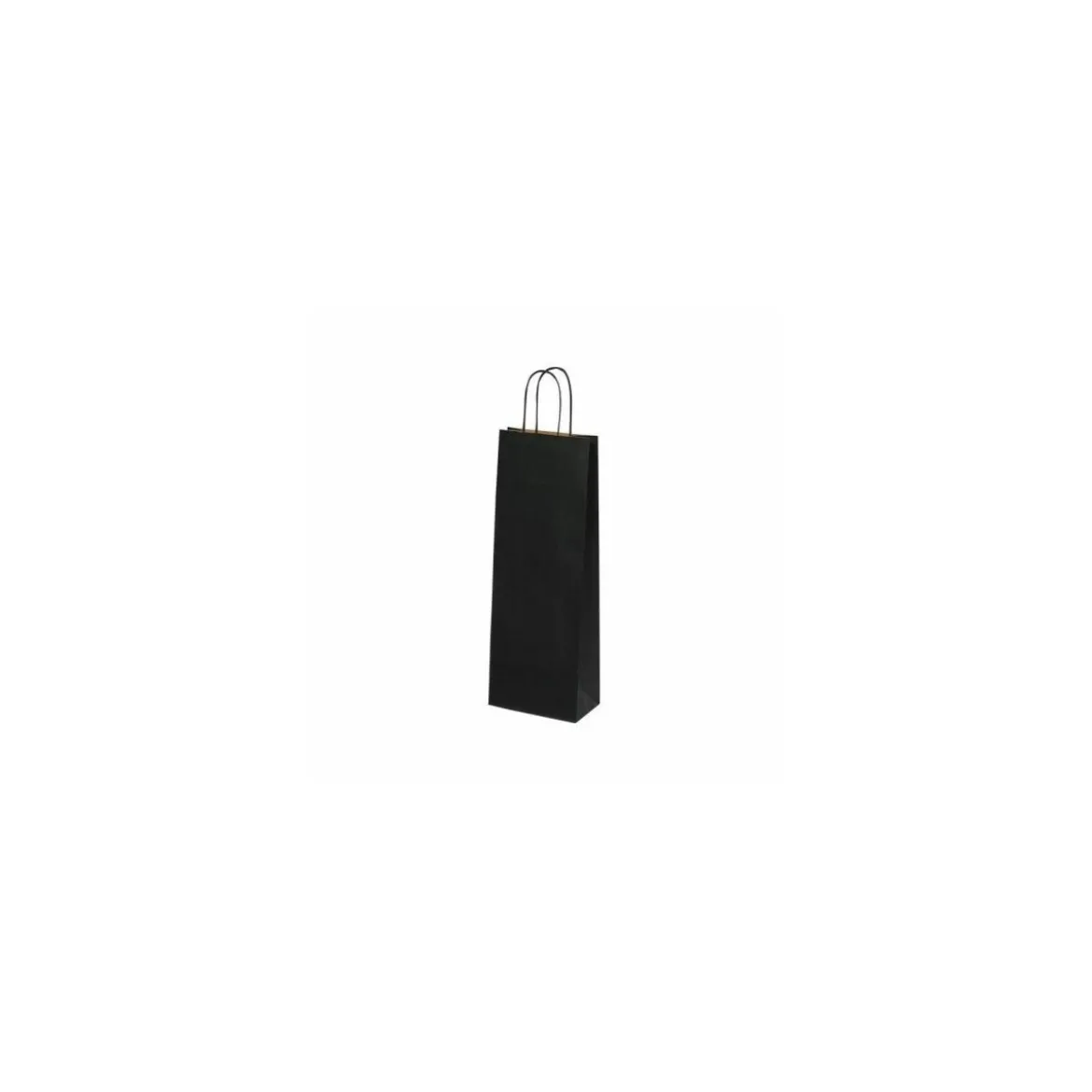 Sac bouteille kraft noir vergé 14 + 8 x 39 cm - par 50