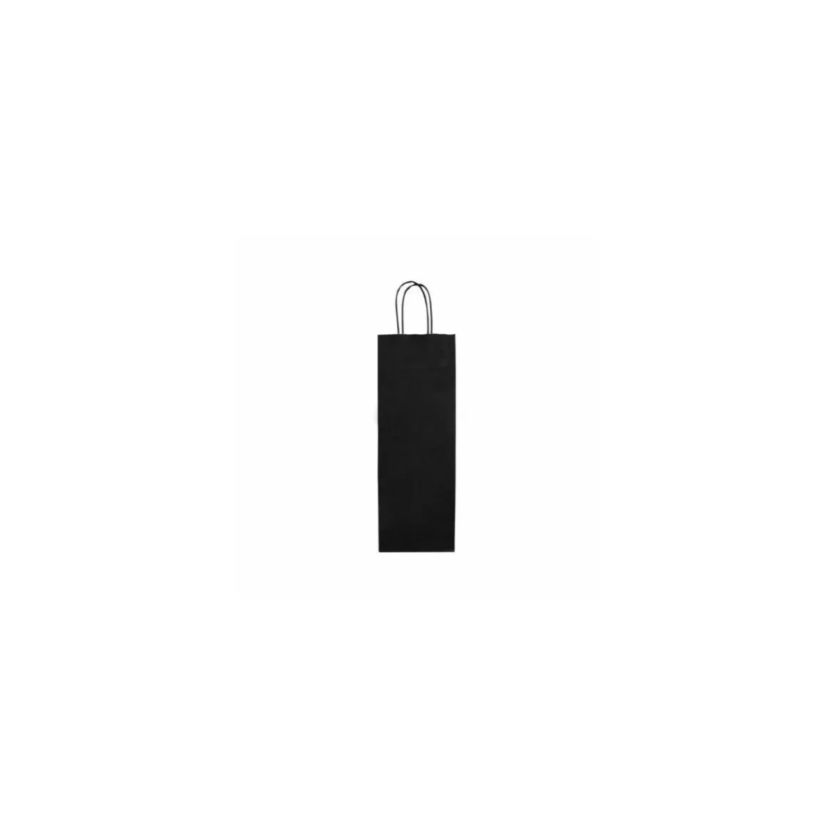 Sac bouteille kraft noir vergé 14 + 8 x 39 cm - par 50