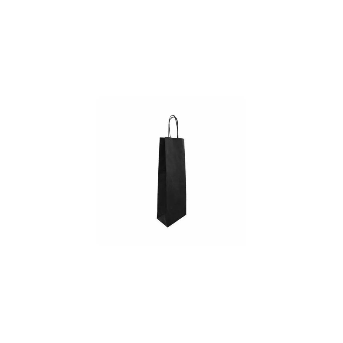 Sac bouteille kraft noir vergé 14 + 8 x 39 cm - par 50