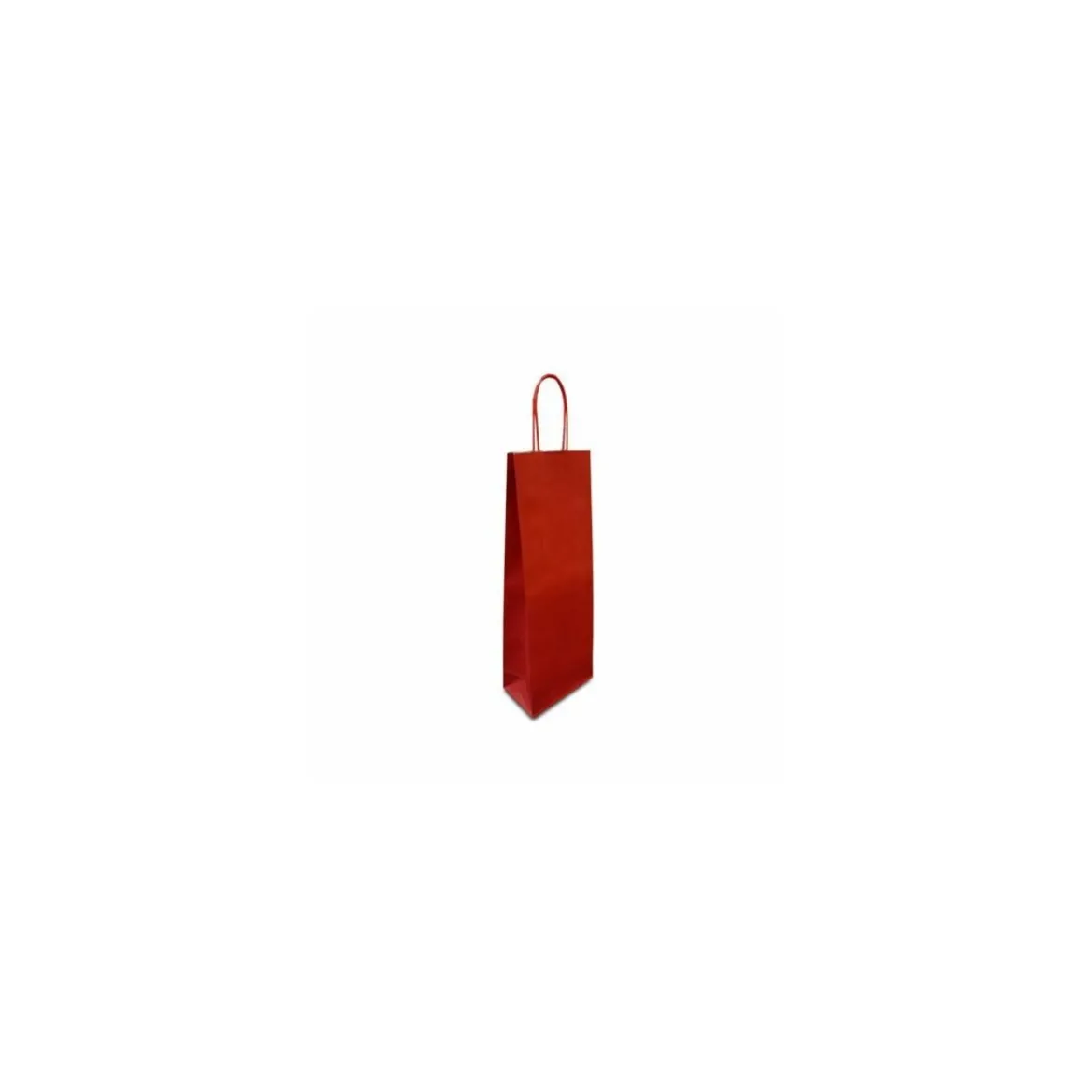 Sac bouteille kraft rouge vergé 14 + 8 x 39 cm - par 50