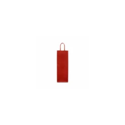 Sac bouteille kraft rouge vergé 14 + 8 x 39 cm - par 50
