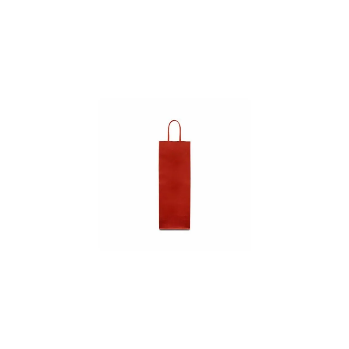 Sac bouteille kraft rouge vergé 14 + 8 x 39 cm - par 50