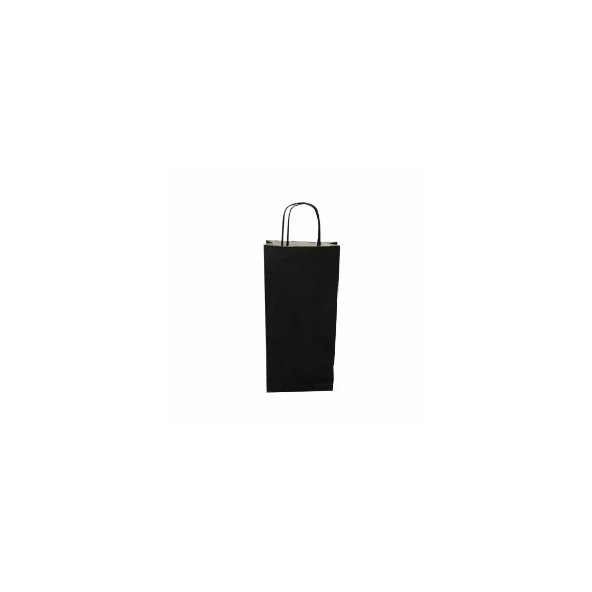 Sac 2 bouteilles noir kraft vergé 18 x 8 x 39 cm - par 50