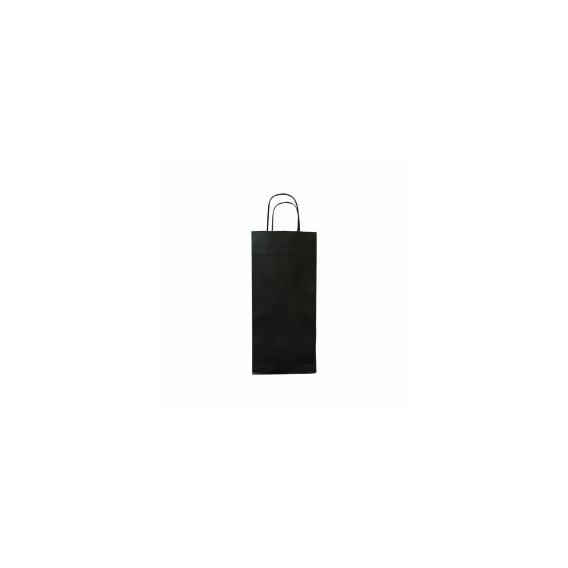 Sac 2 bouteilles noir kraft vergé 18 x 8 x 39 cm - par 50