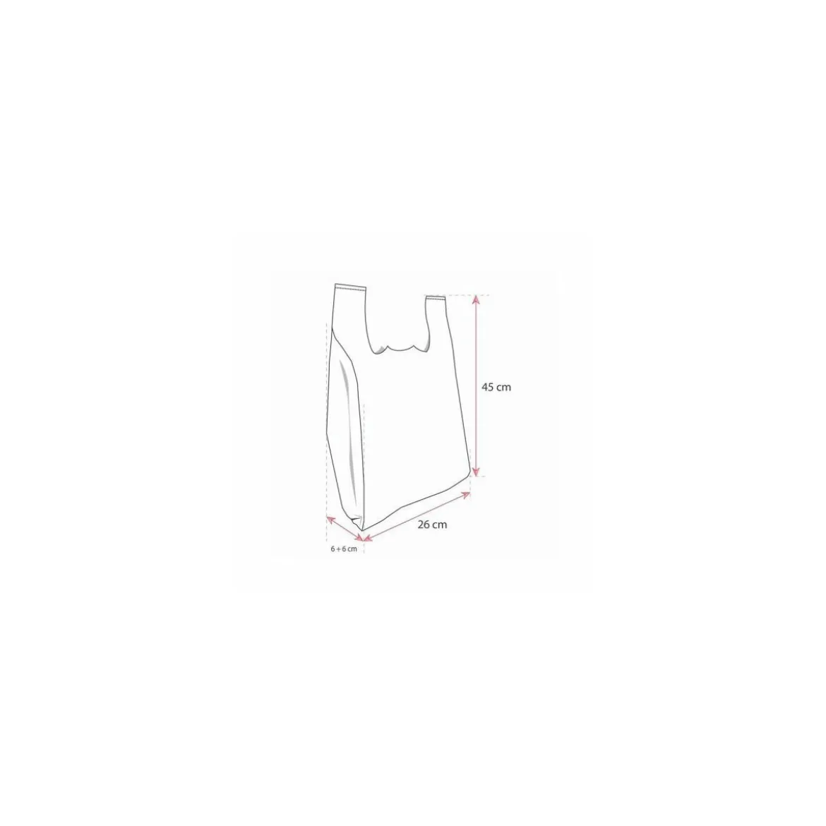 Sac bretelles BD 50 microns bordeaux 26 x 6 x 45 cm - par 500
