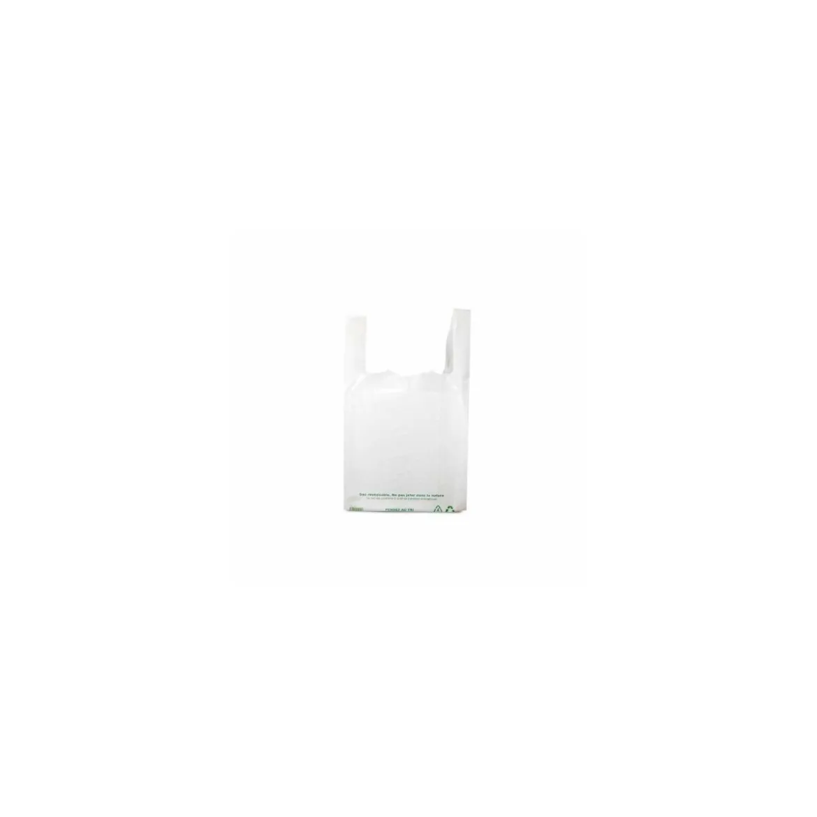 Sac bretelles blanc grosses volailles 50 µ 30 x 60 + 9 cm - par 500
