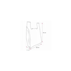 Sac bretelles blanc PEBD 50 µ - 45 x 26 + 6 cm - par 500