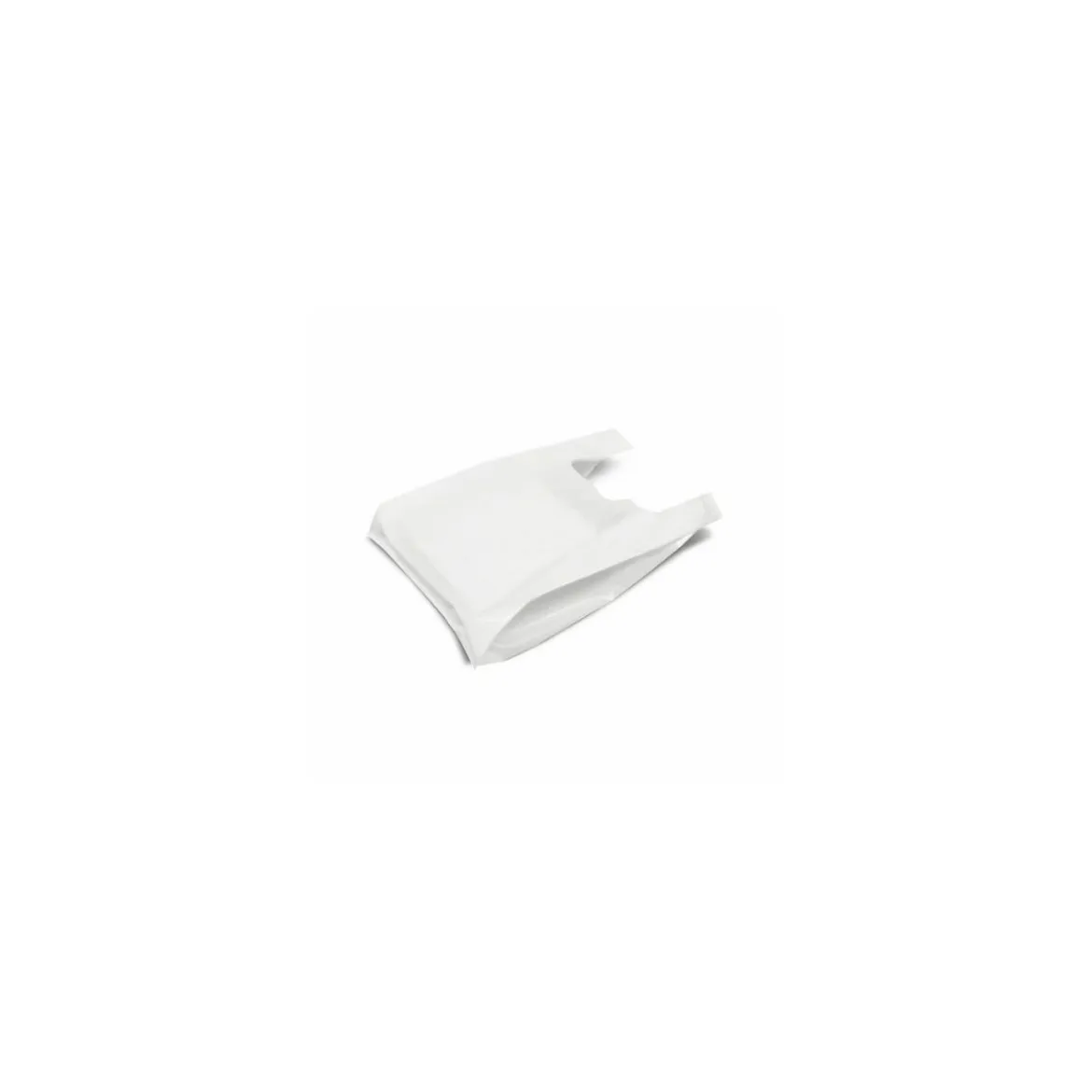 Sac bretelles blanc PEBD 50 µ - 45 x 26 + 6 cm - par 500