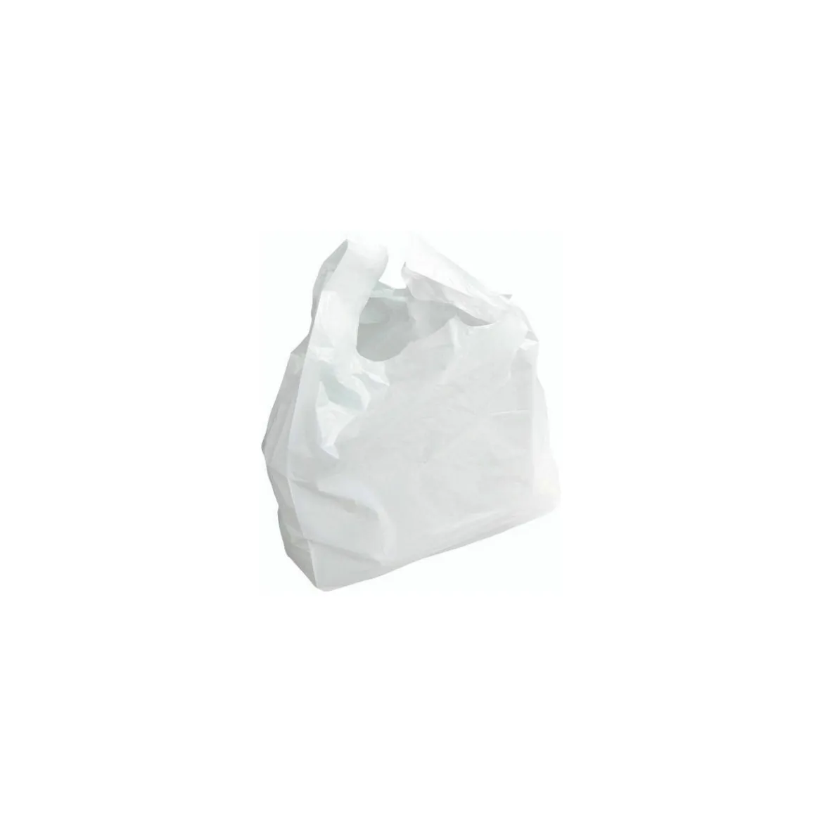 Sac bretelles blanc PEBD 50 µ - 45 x 26 + 6 cm - par 500