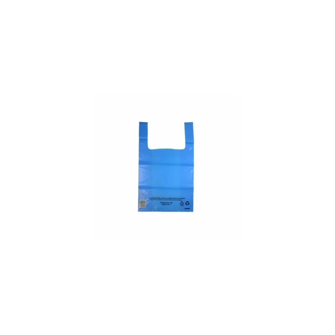 Sac bretelles bleu PEBD 50 µ 45 x 26 + 6 cm - par 500
