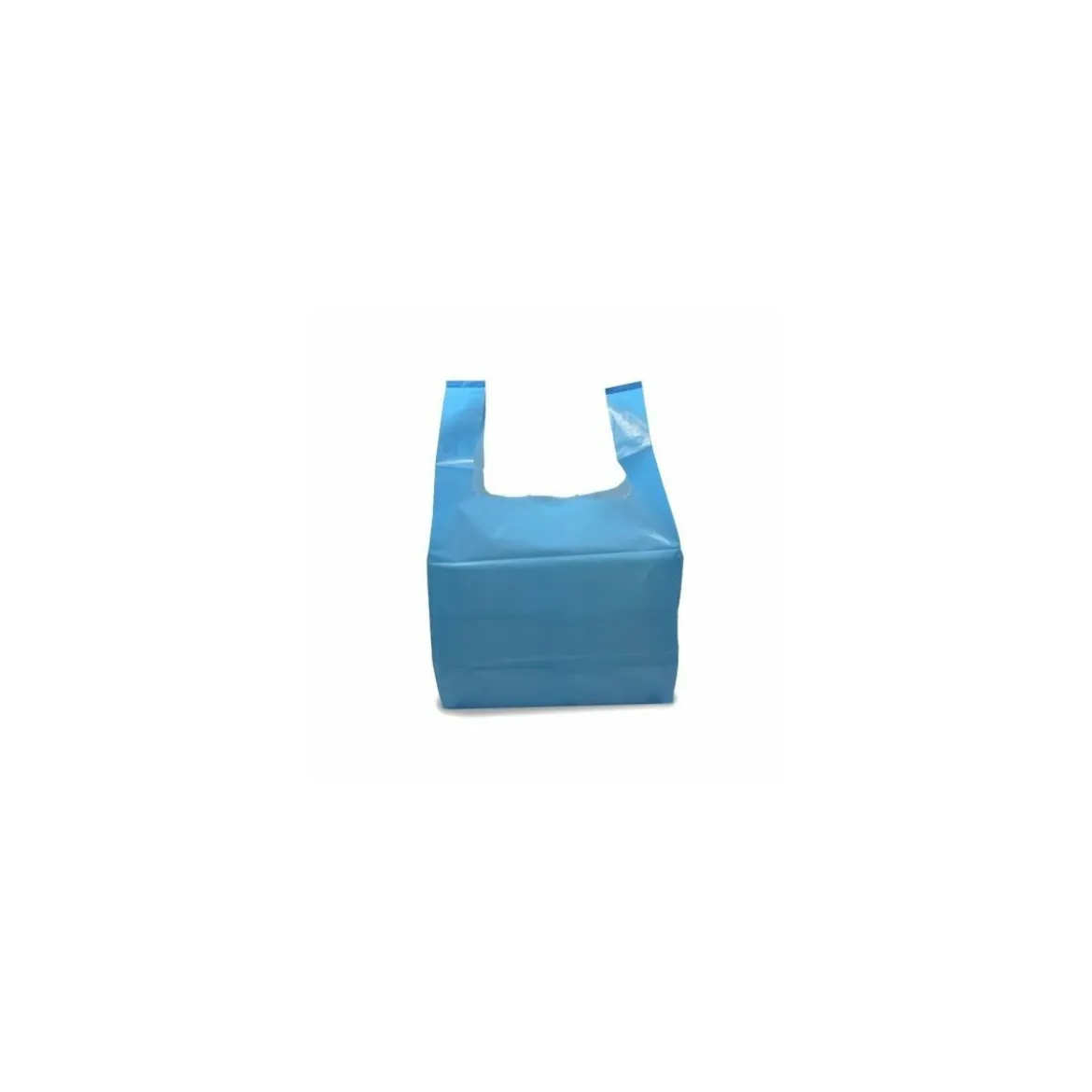 Sac bretelles bleu PEBD 50 µ 45 x 26 + 6 cm - par 500
