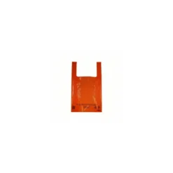 Sac bretelles plastique BD 50 microns orange 26 x 6 + 6 x 45 cm - par 500
