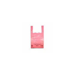 Sac bretelles rose PEBD 50 µ 45 x 26 + 6 cm - par 500