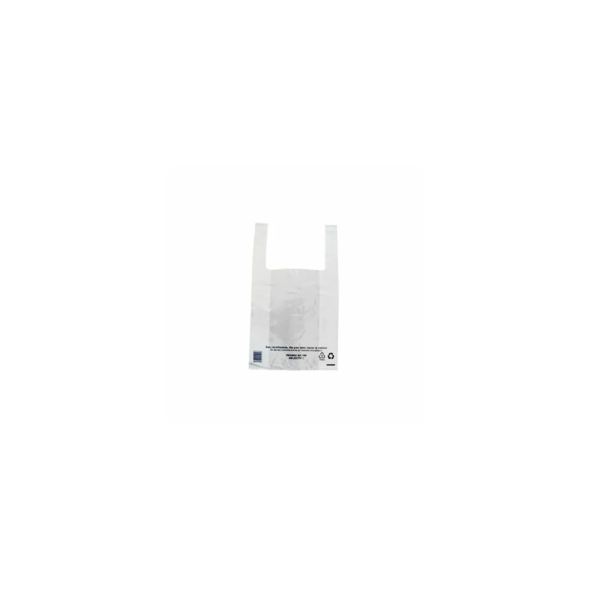 Sac bretelles translucide PEBD 50 µ 45 x 26 + 6 cm - par 500