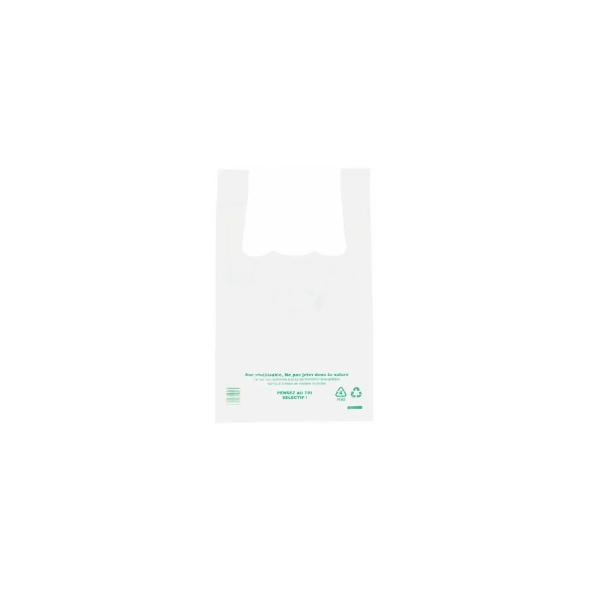 Sac bretelles translucide PEBD 50 µ 45 x 26 + 6 cm - par 500