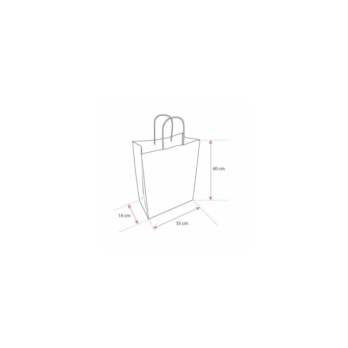 Sac cabas argent à poignées torsadées 35 x 14 x 40 cm - par 50