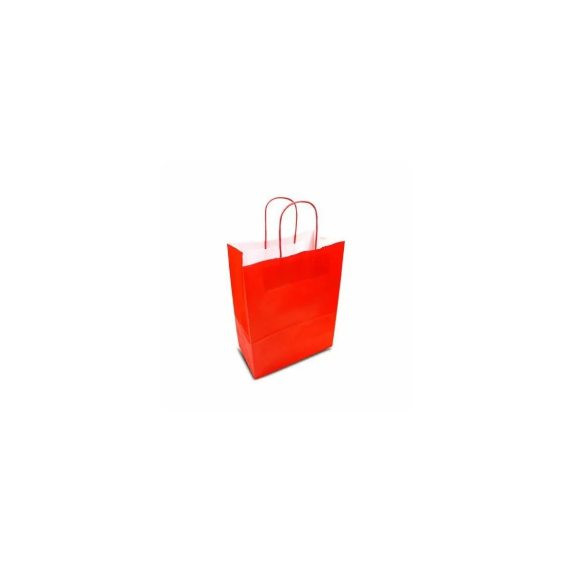 Sac cabas rouge à poignées torsadées 23 x 12 x 30 cm - par 50