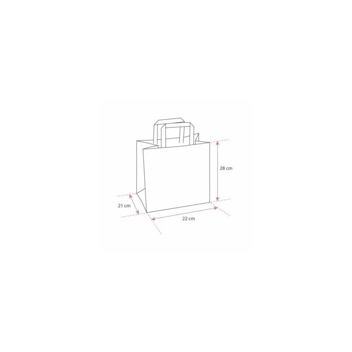 Sac cabas traiteur plastique avec renfort de fond 22 x 21 x 28 cm - par 25