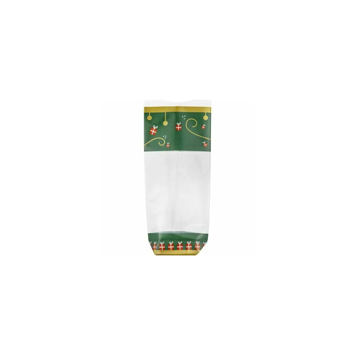 Sachet plastique fond carton "Cadeau Noël" 10 x 26 cm - par 100