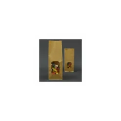 Sachet SOS kraft brun vergé avec fenêtre 13,6 + 7,5 x 31,5 cm - par 100