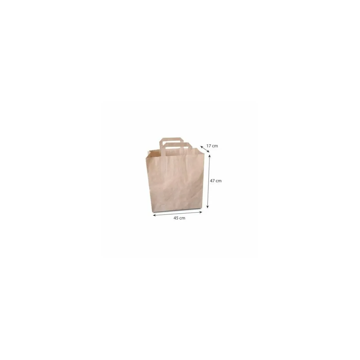 Sac kraft brun à poignées plates 45 x 17 x 47 cm - par 150