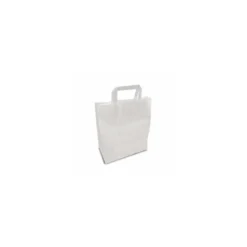 Sac papier kraft blanc à poignées plates 26 + 14 x 32 cm - par 50