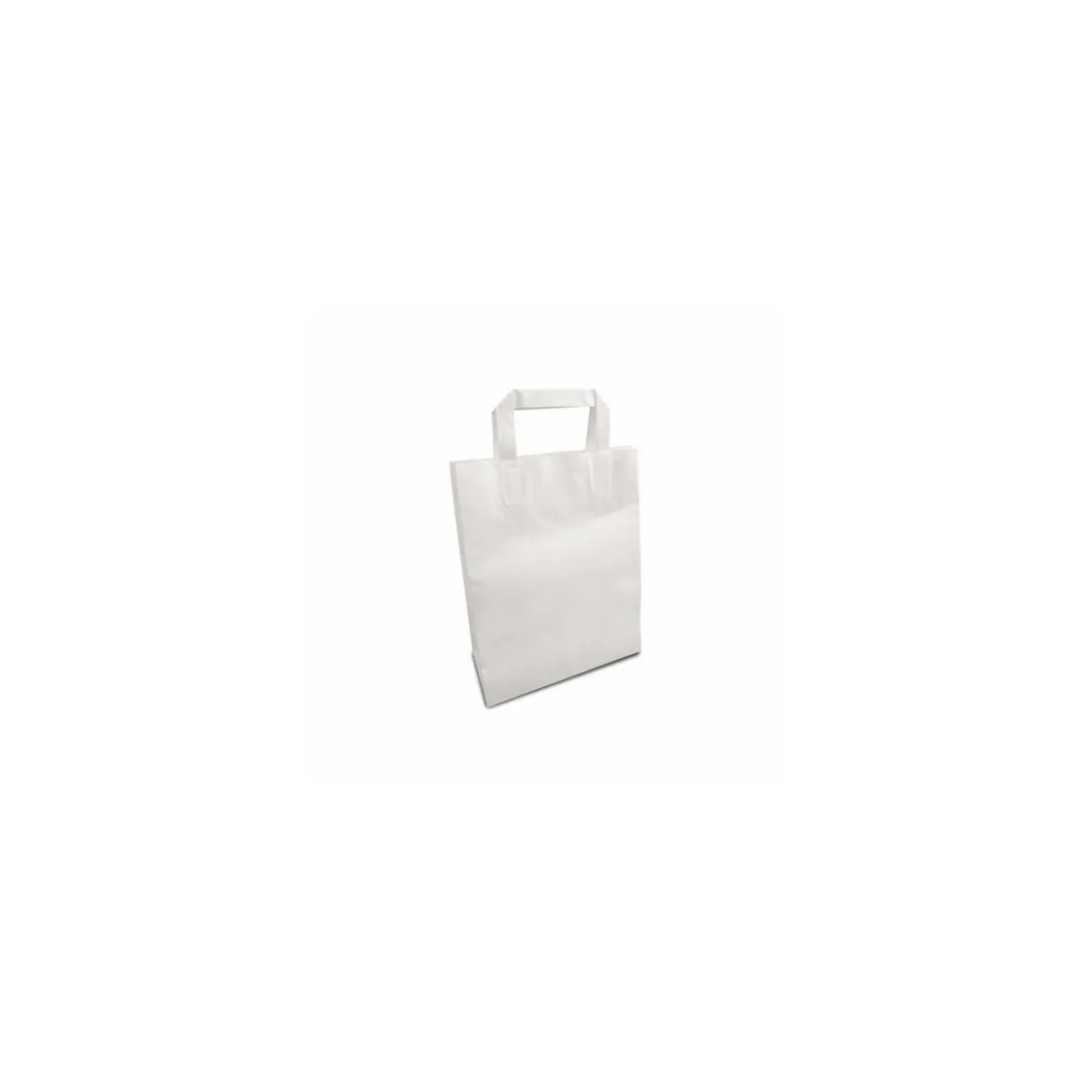 Sac papier kraft blanc à poignées plates 22 + 10 x 28 cm - par 50