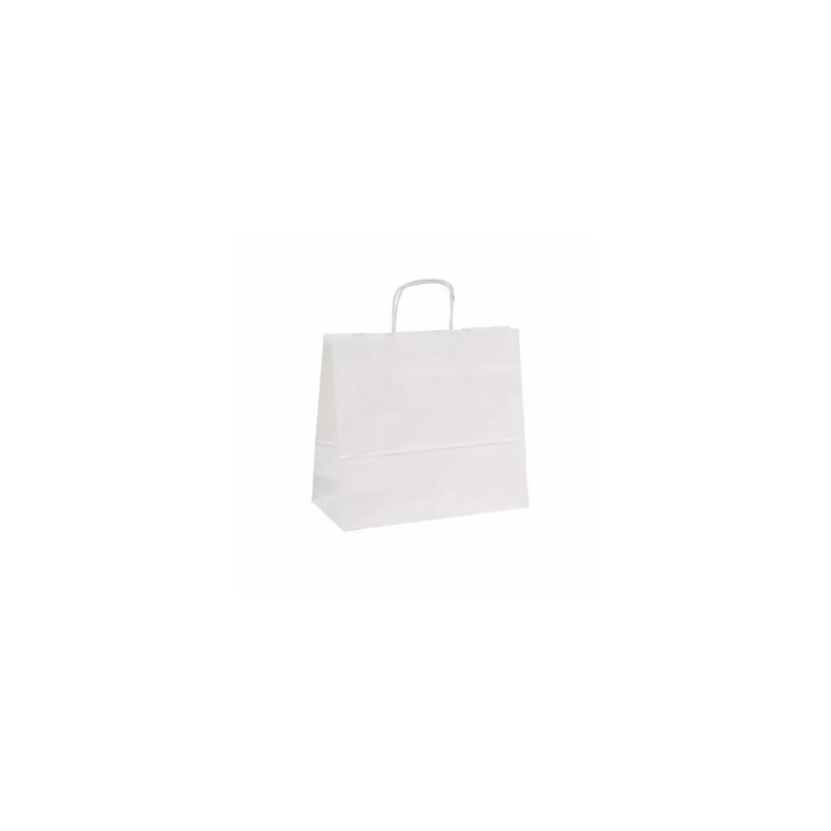 Sac papier kraft blanc à poignées torsadées 45 + 17 x 48 cm - par 50
