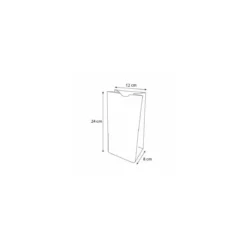 Sac papier kraft brun fond SOS 12 + 8 x 24 cm - par 1000