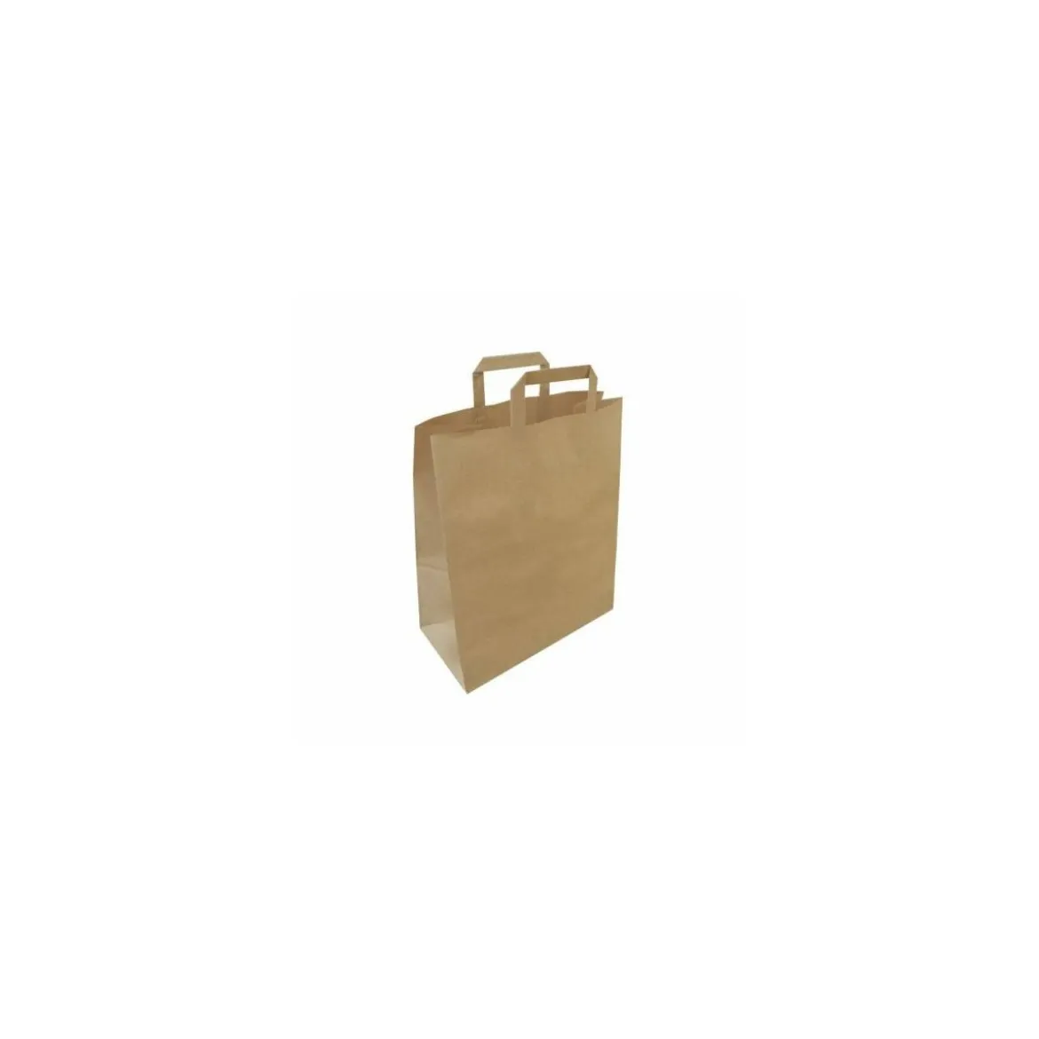 Sac papier kraft brun à poignées plates 32 + 17 x 43 cm - par 50