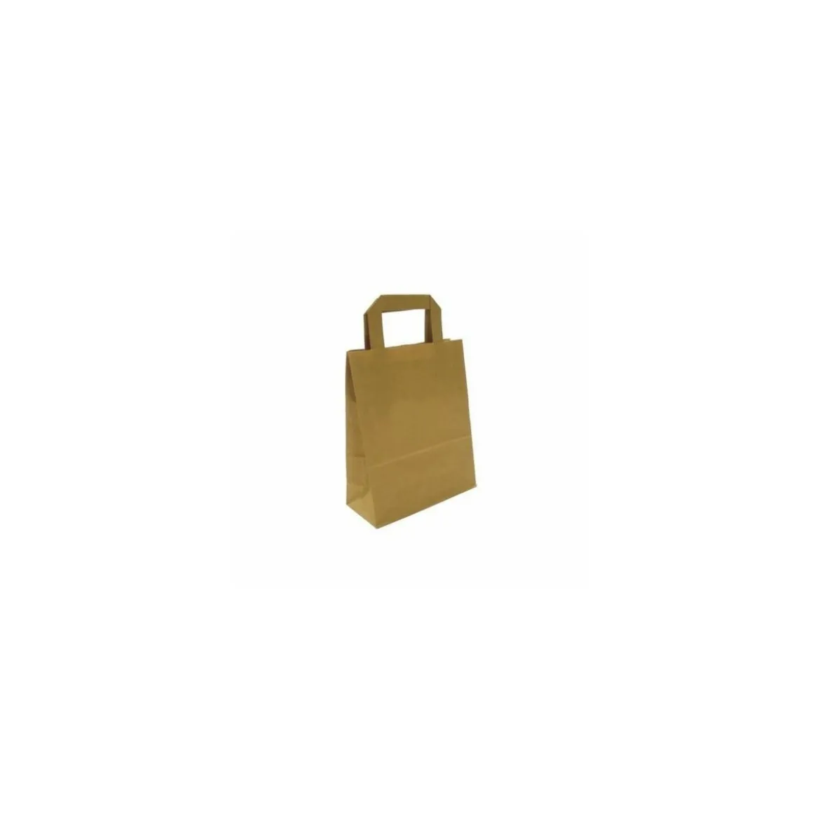 Sac papier kraft brun à poignées plates 18 + 8 x 22 cm - par 50