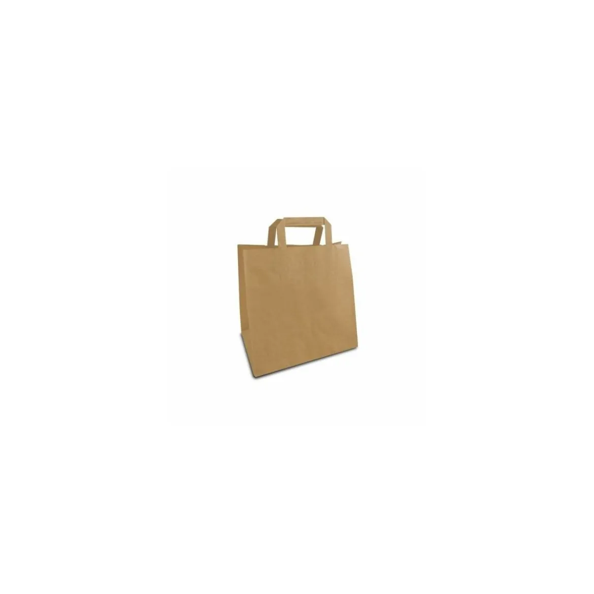 Sac papier kraft brun à poignées plates 26 + 17 x 25 cm - par 50