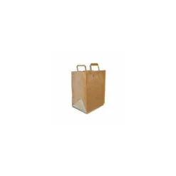 Sac papier kraft brun à poignées plates extérieures 26 + 20 x 32 cm - par 250