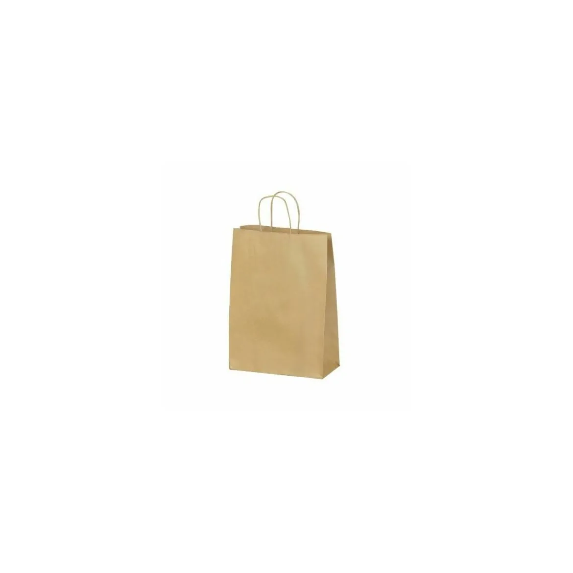 Sac papier kraft brun à poignées torsadées 26 + 12 x 35 cm - par 50