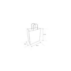 Sac papier kraft noir à poignées torsadées 18 + 8 x 22 cm - par 50