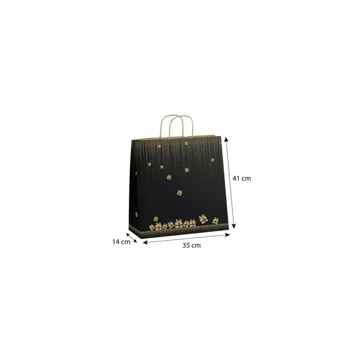 Sac papier kraft à poignées torsadées "Gala" 41 + 14 x 35 cm - par 50